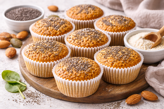 Muffins cétogènes aux fibres de pomme de terre et graines de chia