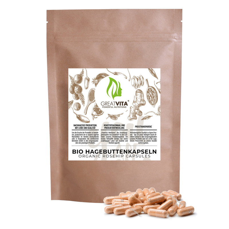 Bio-Hagebutten-Kapseln – 3000 mg Tagesdosis