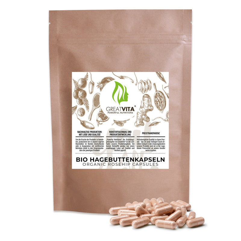 Bio-Hagebutten-Kapseln – 3000 mg Tagesdosis