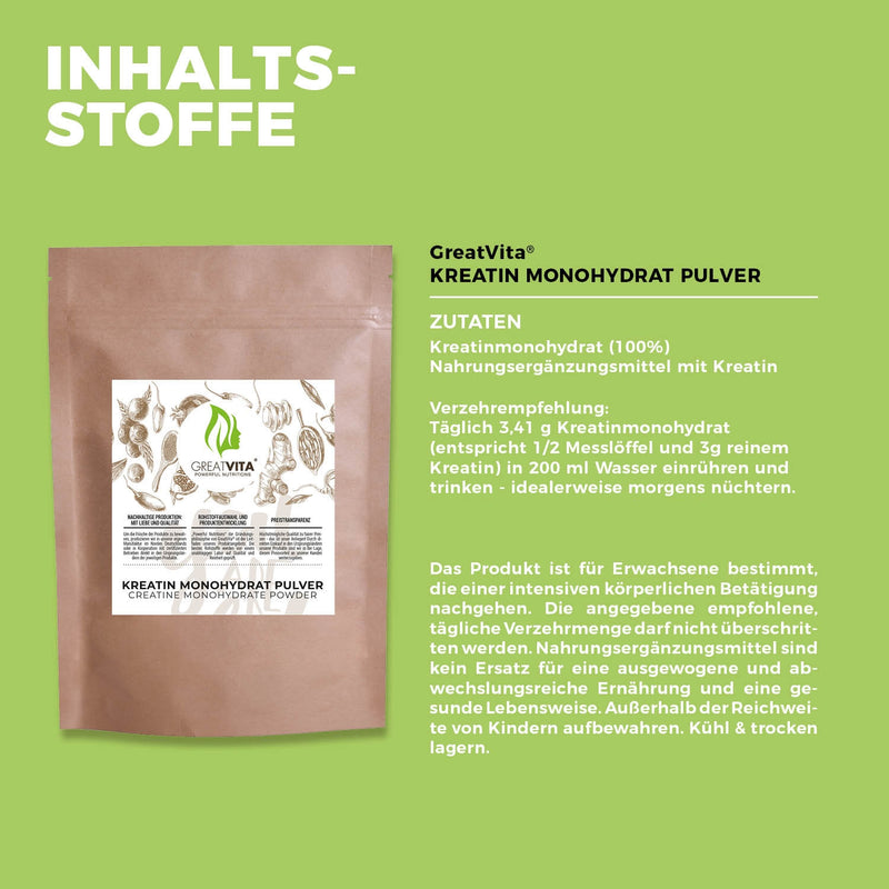 Poudre de créatine monohydrate - sans goût