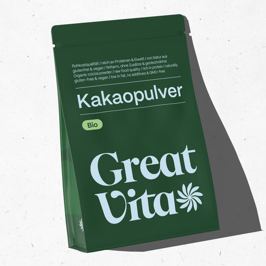 GreatVita Bio Kakaopulver Roh 800g im Beutel 