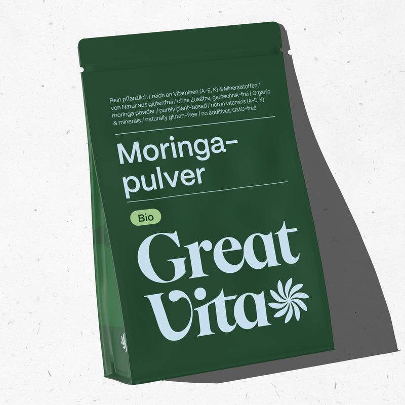 Poudre de moringa bio GreatVita, 400 g en sachet